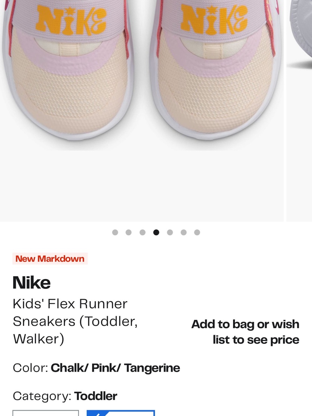 Nike Toddler Sneakers in Chalk, Pink & Tangerine
